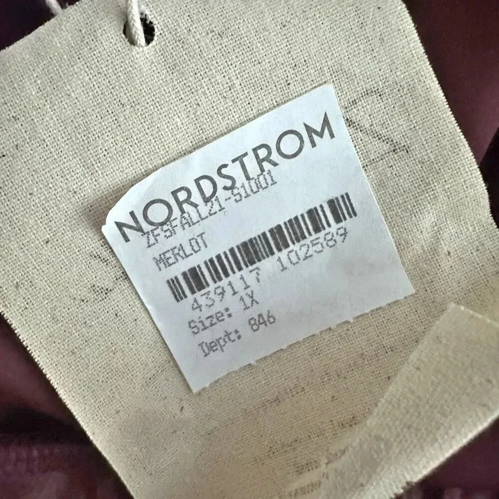 ZELIE FOR SHE | NWT‎ Drawstring City Sleek Faux Leather Skirt Merlot Maroon | 1X
